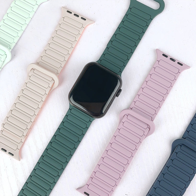 For Apple Watch Series 9 41mm I-Shaped Magnetic Silicone Watch Band(White Starlight) - Watch Bands by PMC TechLife | Online Shopping South Africa | PMC TechLife