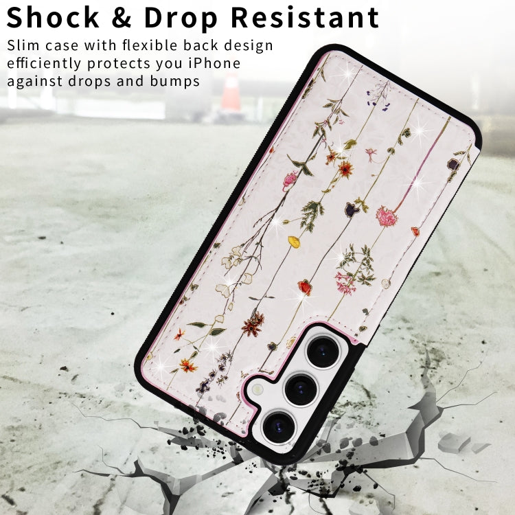 For Samsung Galaxy S25 5G Printed Double Buckle RFID Anti-theft Phone Case(Dried Flower World) - Galaxy S25 5G Cases by PMC TechLife | Online Shopping South Africa | PMC TechLife | Buy Now Pay Later Mobicred