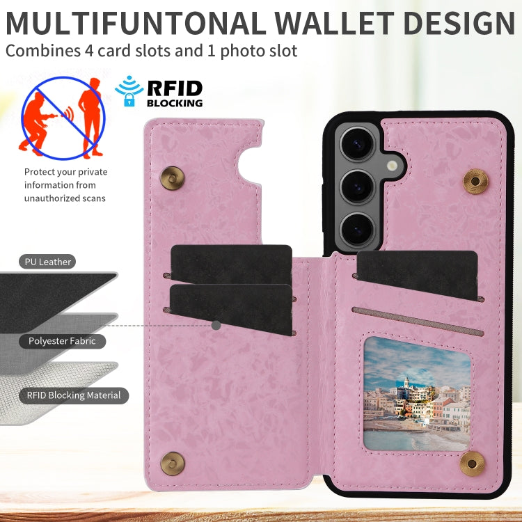 For Samsung Galaxy S25+ 5G Printed Double Buckle RFID Anti-theft Phone Case(Dried Flower World) - Galaxy S25+ 5G Cases by PMC TechLife | Online Shopping South Africa | PMC TechLife | Buy Now Pay Later Mobicred