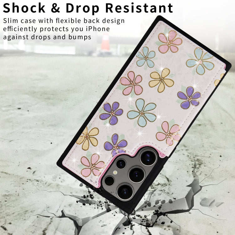 For Samsung Galaxy S25 Ultra 5G Printed Double Buckle RFID Anti-theft Phone Case(Blossoming Flowers) - Galaxy S25 Ultra 5G Cases by PMC TechLife | Online Shopping South Africa | PMC TechLife | Buy Now Pay Later Mobicred