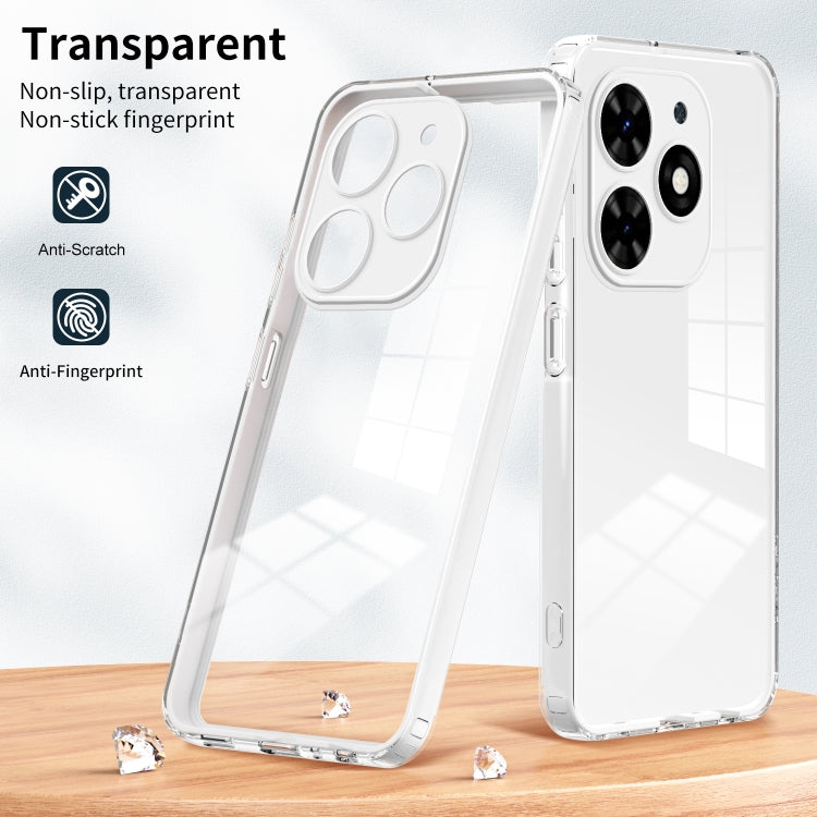 For Tecno Spark Go 2024 3 in 1 Clear TPU Color PC Frame Phone Case(White) - Tecno Cases by PMC Jewellery | Online Shopping South Africa | PMC Jewellery | Buy Now Pay Later Mobicred