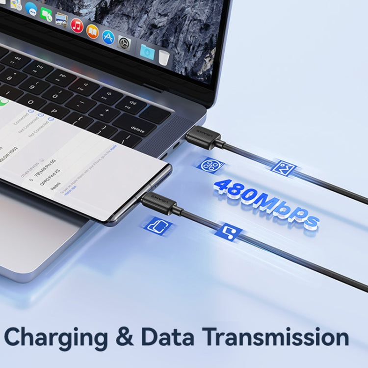 USAMS US-SJ688 USB to USB-C / Type-C 3A Striped Fast Charge Data Cable, Length:1m(Black) - free shipping - PMc TechLife - Order now!