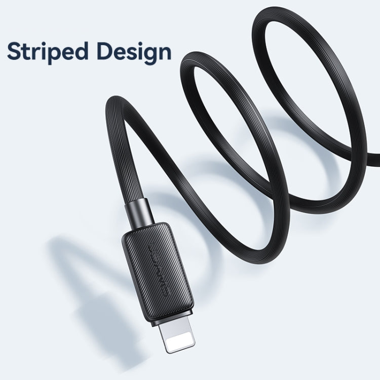 USAMS US-SJ699 USB to 8 Pin 2.4A Striped Fast Charge Data Cable, Length:3m(Blue) - Normal Style Cable by USAMS | Online Shopping South Africa | PMC Jewellery | Buy Now Pay Later Mobicred