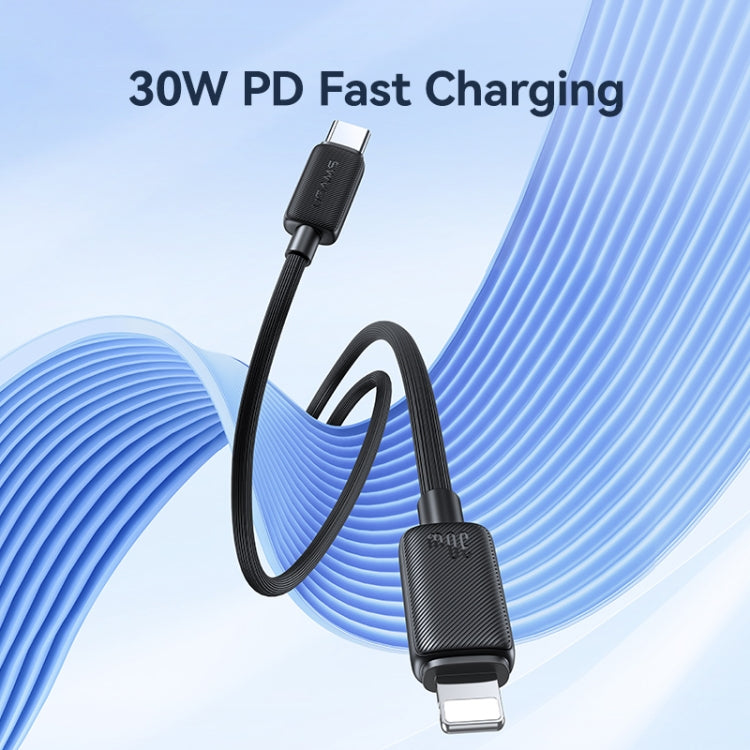 USAMS US-SJ702 USB-C / Type-C to 8 Pin 30W Striped Fast Charge Data Cable, Length:3m(Blue) - free shipping - PMC Jewellery - Order now!