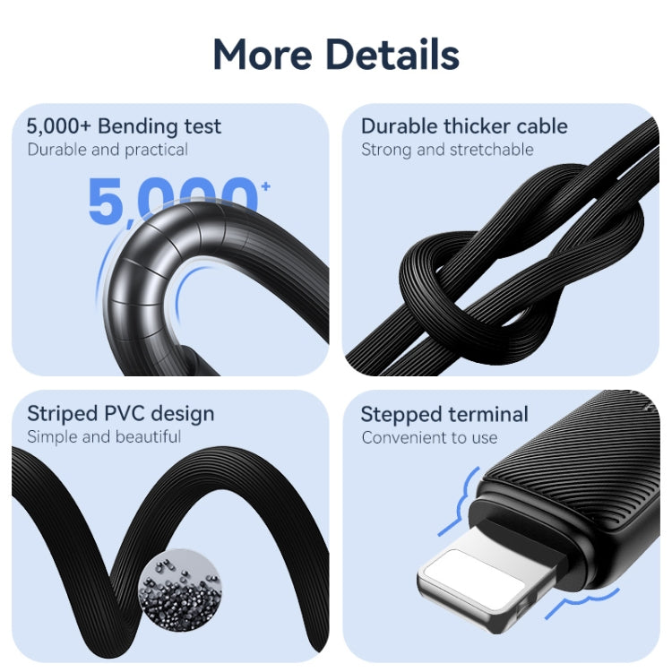 USAMS US-SJ692 USB-C / Type-C to 8 Pin 30W Striped Fast Charge Data Cable, Length:1m(Blue) - 2 in 1 Cable by USAMS | Online Shopping South Africa | PMC Jewellery | Buy Now Pay Later Mobicred