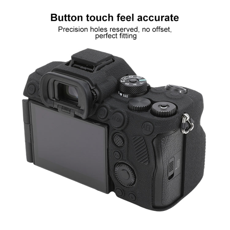 For Sony ILCE7RM5 / A7R5 Litchi Texture Soft Silicone Protective Case(Black) - Protective Case by PMC Jewellery | Online Shopping South Africa | PMC Jewellery