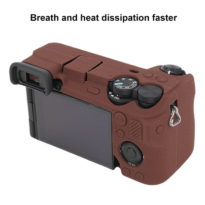 For Sony ILCE-6700 / A6700 Litchi Texture Soft Silicone Protective Case(Coffee) - Protective Case by PMC Jewellery | Online Shopping South Africa | PMC Jewellery