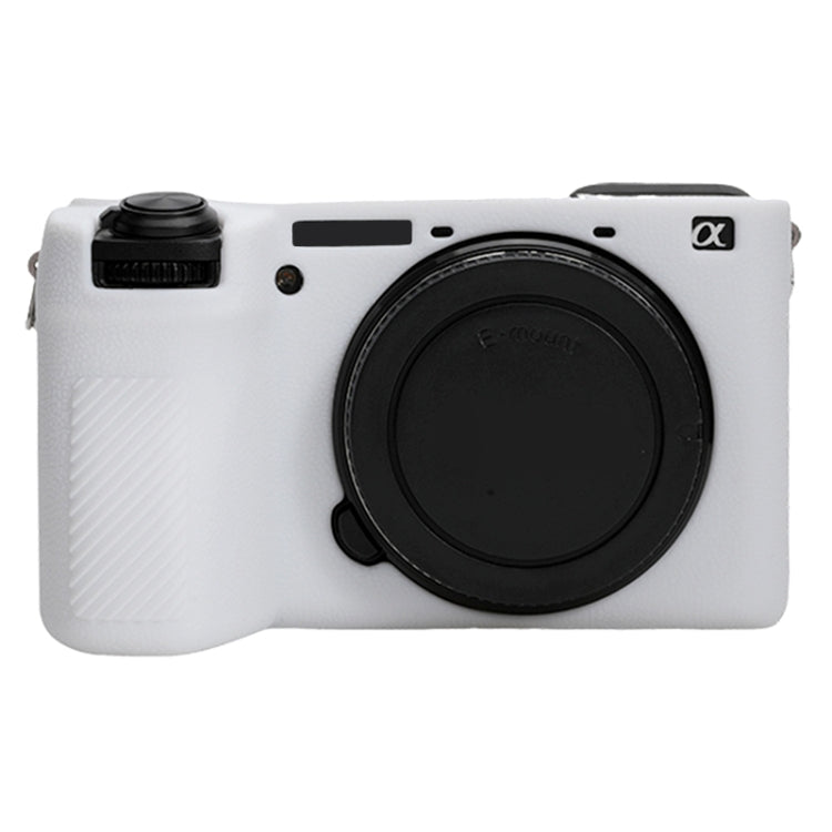 For Sony ILCE-6700 / A6700 Litchi Texture Soft Silicone Protective Case(White) - Protective Case by PMC Jewellery | Online Shopping South Africa | PMC Jewellery