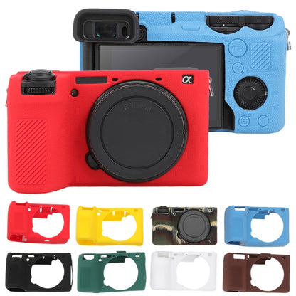 For Sony ILCE-6700 / A6700 Litchi Texture Soft Silicone Protective Case(Red) - Protective Case by PMC Jewellery | Online Shopping South Africa | PMC Jewellery