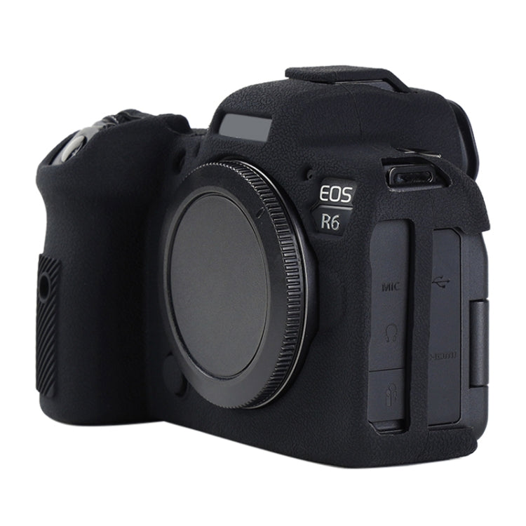 For Canon EOS R6 Mark II Litchi Texture Soft Silicone Protective Case(Black) - Protective Case by PMC Jewellery | Online Shopping South Africa | PMC Jewellery