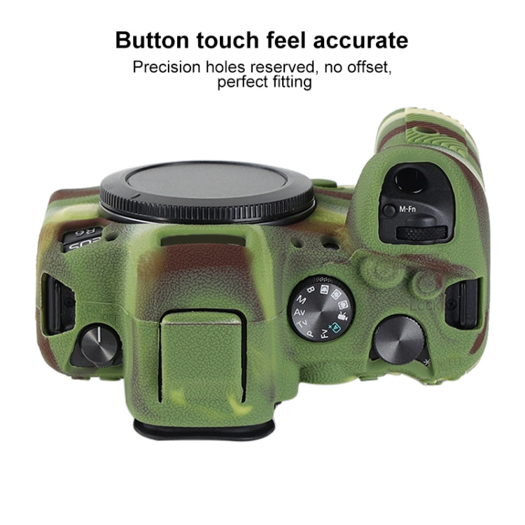 For Canon EOS R6 Mark II Litchi Texture Soft Silicone Protective Case(Camouflage) - Protective Case by PMC Jewellery | Online Shopping South Africa | PMC Jewellery