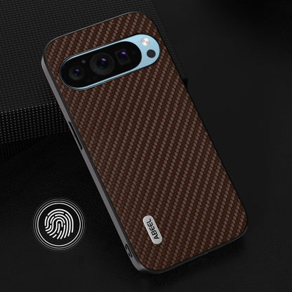 For Google Pixel 9 ABEEL Carbon Fiber Texture Protective Phone Case(Dark Brown) - Google Cases by PMC Jewellery | Online Shopping South Africa | PMC Jewellery | Buy Now Pay Later Mobicred