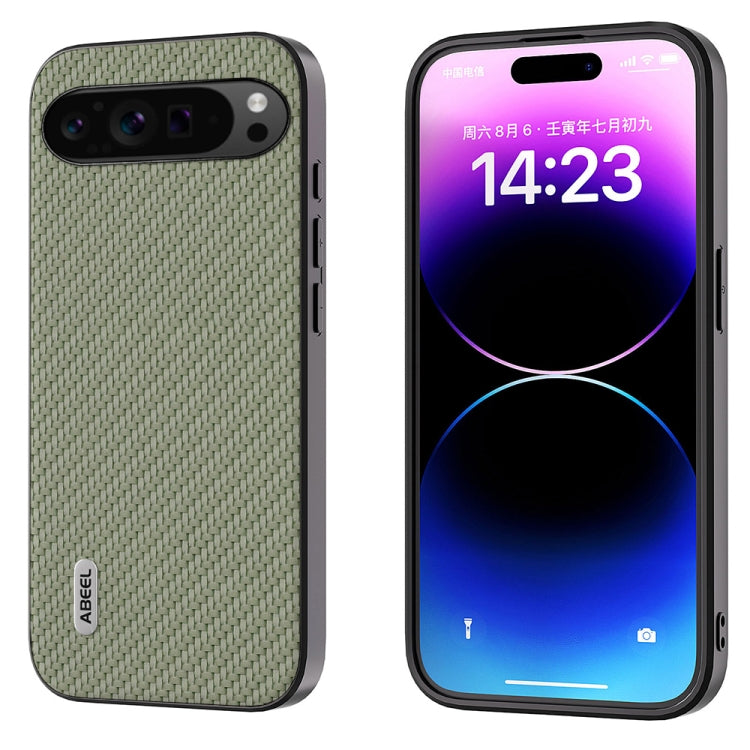 For Google Pixel 9 Pro ABEEL Carbon Fiber Texture Protective Phone Case(Green) - Google Cases by PMC TechLife | Online Shopping South Africa | PMC TechLife | Buy Now Pay Later Mobicred