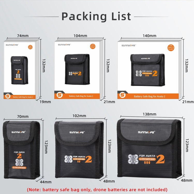 For DJI Avata 2 Sunnylife Battery Explosion-proof Safe Bag Protective Li-Po Safe Bag(For 1pc Battery) - Cases & Bags by Sunnylife | Online Shopping South Africa | PMC TechLife | Buy Now Pay Later Mobicred