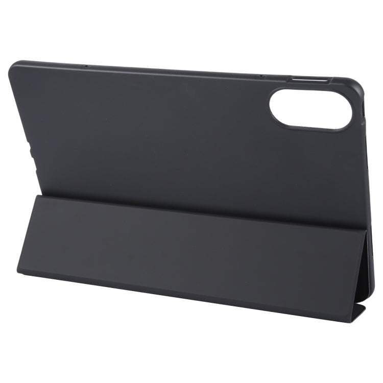 For Huawei MatePad SE 11 2024 Tri-fold Silicone Leather Tablet Case(Black) - Huawei by PMC Jewellery | Online Shopping South Africa | PMC Jewellery | Buy Now Pay Later Mobicred