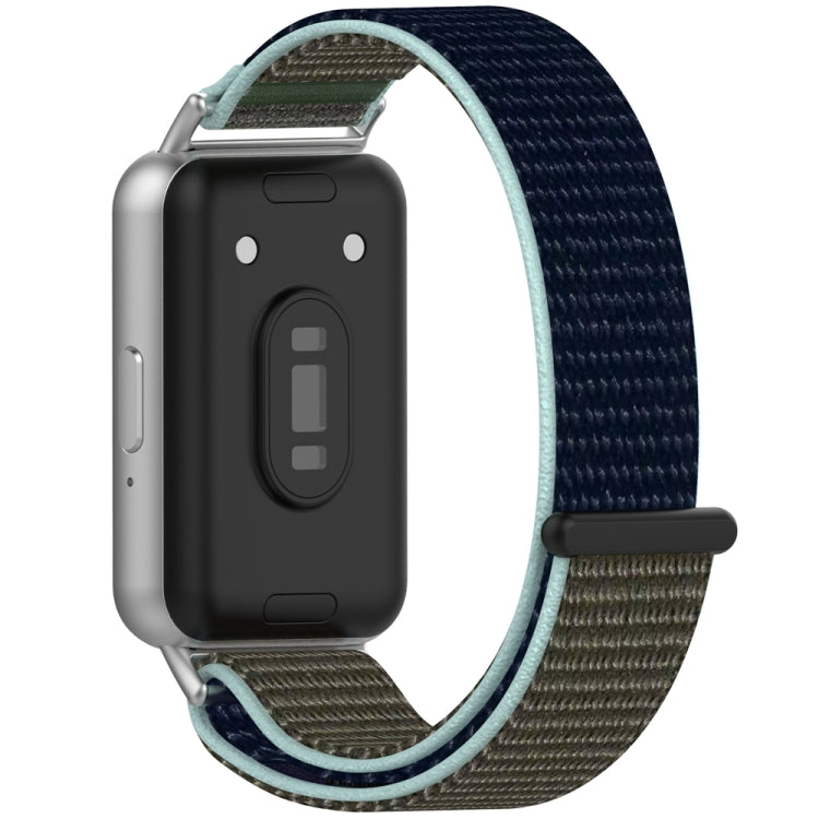 For Samsung Galaxy Fit 3 Nylon Loop Hook and Loop Fastener Watch Band(Grey Blue) - Watch Bands by PMC Jewellery | Online Shopping South Africa | PMC Jewellery