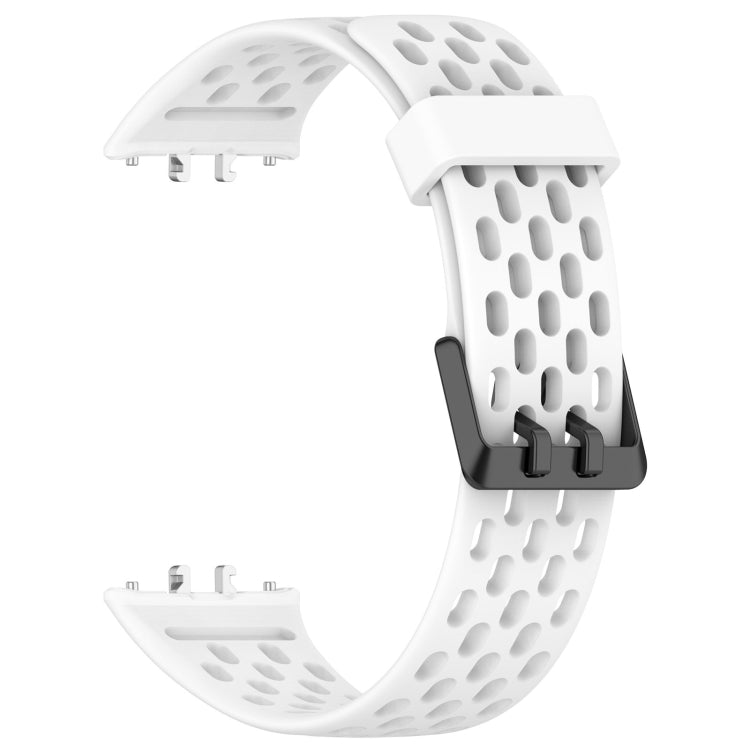 For Samsung Galaxy Fit 3 Hole Style Dual Buckle Silicone Watch Band(White) - Watch Bands by PMC Jewellery | Online Shopping South Africa | PMC Jewellery