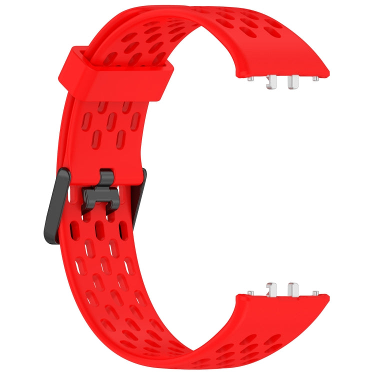 For Samsung Galaxy Fit 3 Hole Style Dual Buckle Silicone Watch Band(Red) - Watch Bands by PMC TechLife | Online Shopping South Africa | PMC TechLife