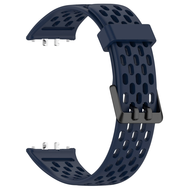 For Samsung Galaxy Fit 3 Hole Style Dual Buckle Silicone Watch Band(Midnight Blue) - Watch Bands by PMC Jewellery | Online Shopping South Africa | PMC Jewellery