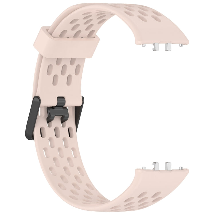 For Samsung Galaxy Fit 3 Hole Style Dual Buckle Silicone Watch Band(Light Pink) - Watch Bands by PMC Jewellery | Online Shopping South Africa | PMC Jewellery