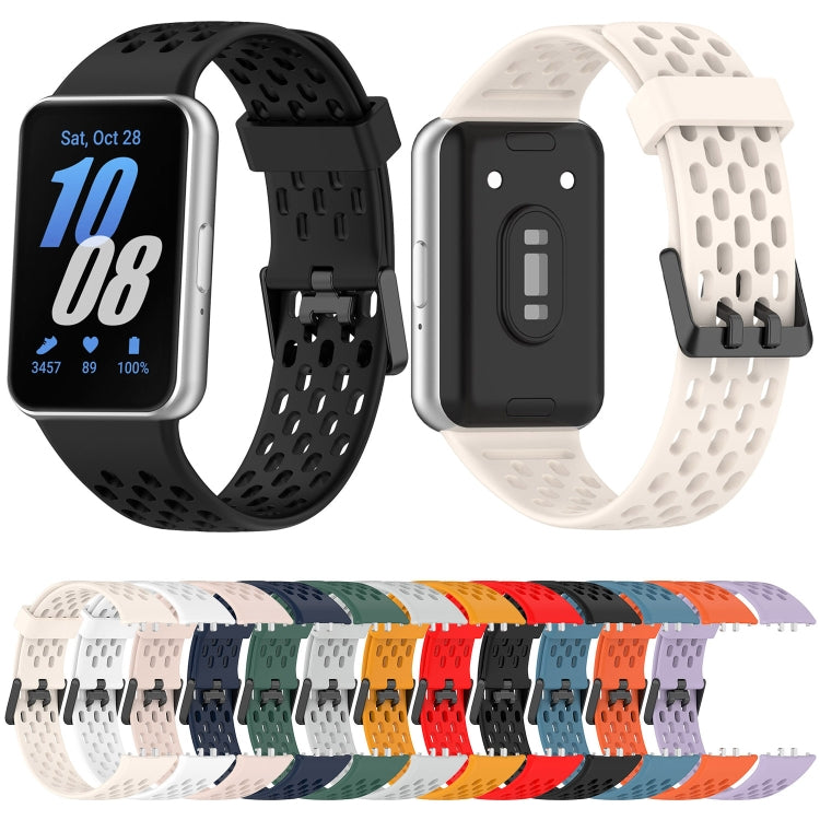 For Samsung Galaxy Fit 3 Hole Style Dual Buckle Silicone Watch Band(Light Pink) - Watch Bands by PMC TechLife | Online Shopping South Africa | PMC TechLife