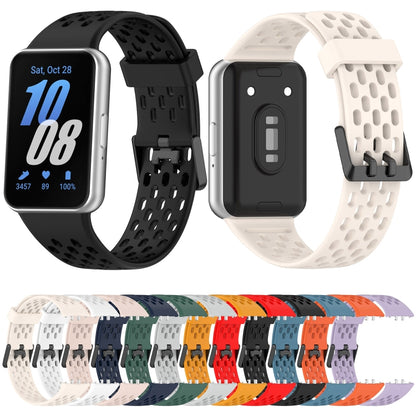 For Samsung Galaxy Fit 3 Hole Style Dual Buckle Silicone Watch Band(Starlight) - Watch Bands by PMC Jewellery | Online Shopping South Africa | PMC Jewellery