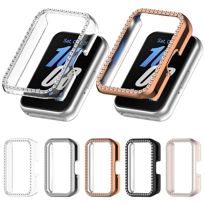 For Samsung Galaxy Fit 3 Diamond Half Pack Hollow PC Watch Protective Case(Silver) - Watch Cases by PMC Jewellery | Online Shopping South Africa | PMC Jewellery