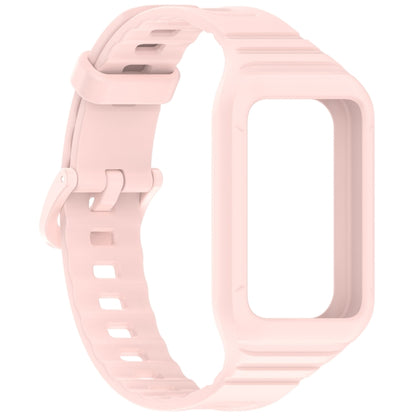 For Honor Band 9 Armor Integrated Silicone Watch Band(Light Pink) - Watch Bands by PMC Jewellery | Online Shopping South Africa | PMC Jewellery