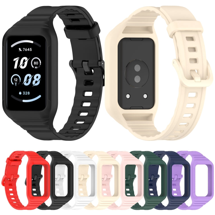 For Honor Band 10 / 9 Armor Integrated Silicone Watch Band(Creamy White) - free shipping - PMC TechLife - Order now!