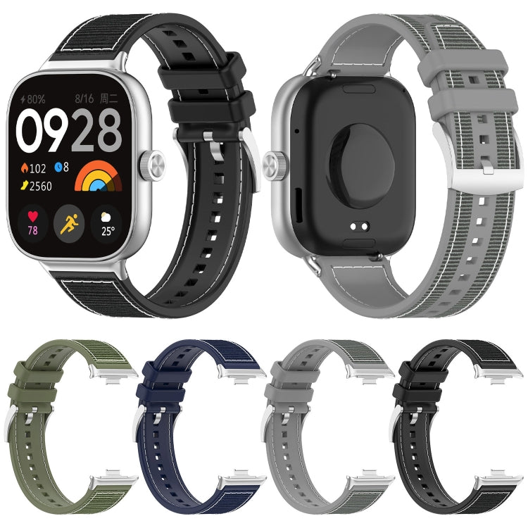 For Xiaomi Mi Band 8 Pro / Redmi Watch 4 Official Buckle Hybrid Nylon Braid Silicone Watch Band(Grey) - Watch Bands by PMC TechLife | Online Shopping South Africa | PMC TechLife