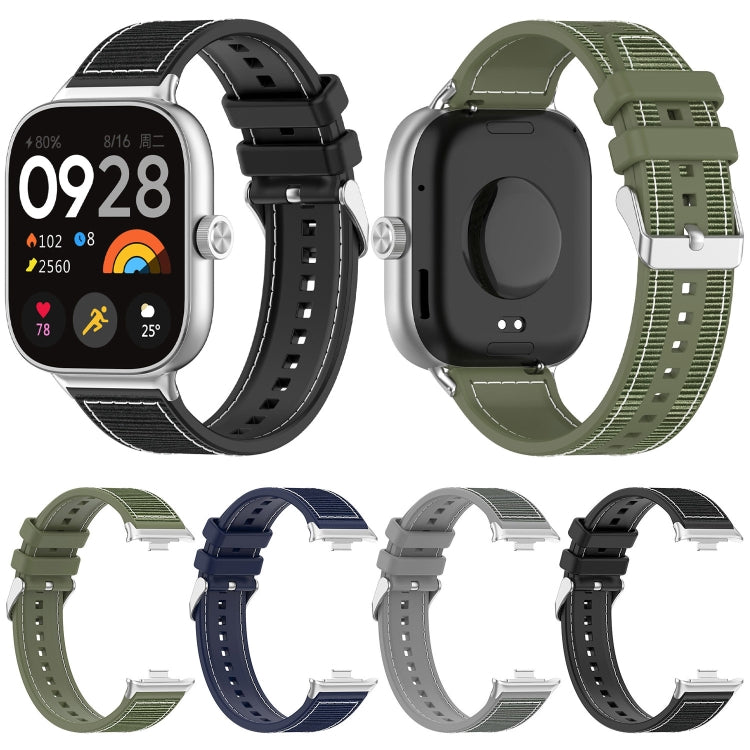 For Xiaomi Mi Band 8 Pro / Redmi Watch 4 Ordinary Buckle Hybrid Nylon Braid Silicone Watch Band(Midnight Blue) - Watch Bands by PMC TechLife | Online Shopping South Africa | PMC TechLife