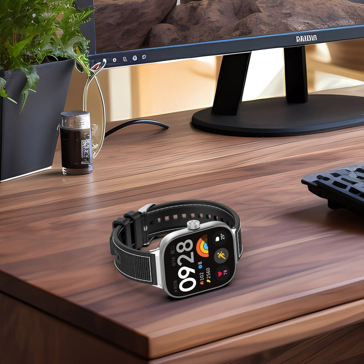 For Xiaomi Mi Band 8 Pro / Redmi Watch 4 Ordinary Buckle Hybrid Nylon Braid Silicone Watch Band(Grey) - Watch Bands by PMC TechLife | Online Shopping South Africa | PMC TechLife