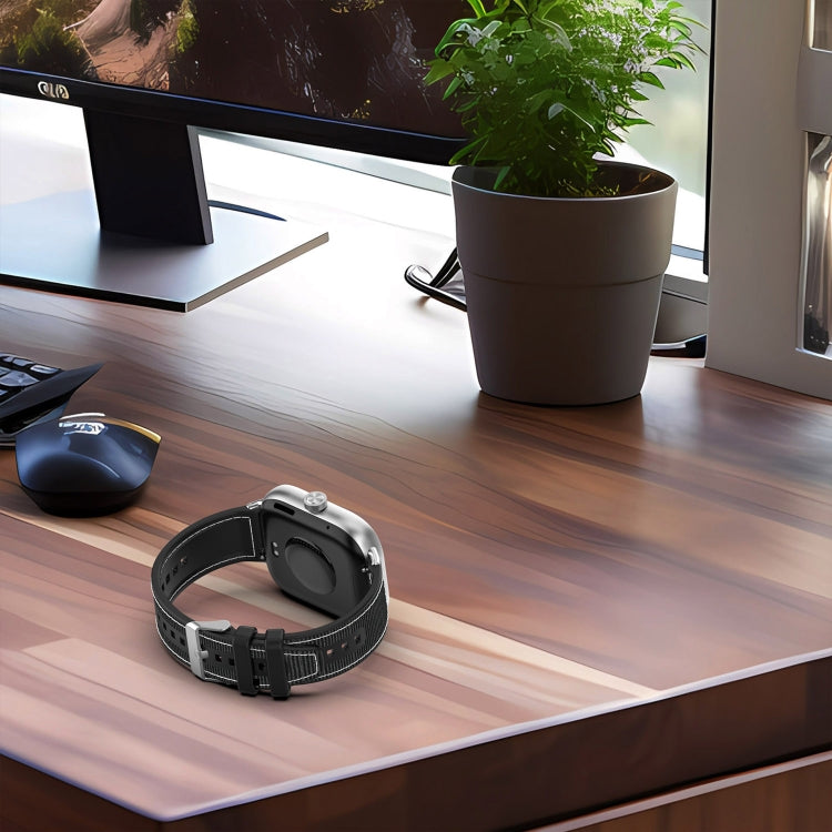 For Xiaomi Mi Band 8 Pro / Redmi Watch 4 Ordinary Buckle Hybrid Nylon Braid Silicone Watch Band(Grey) - Watch Bands by PMC TechLife | Online Shopping South Africa | PMC TechLife