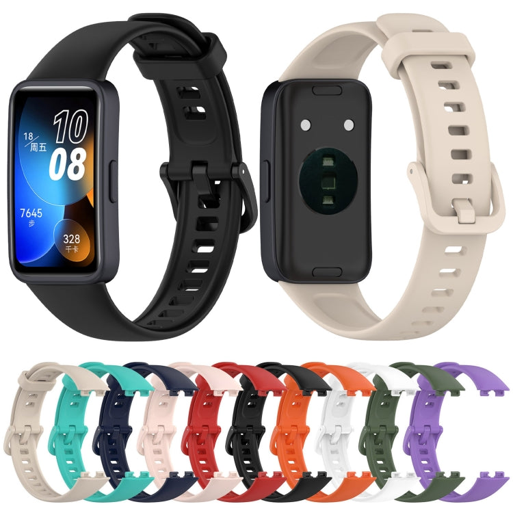 For Huawei Band 10 / 9 / 8 Solid Color Colorful Buckle Silicone Watch Band(Ink Blue) - Watch Bands by PMC TechLife | Online Shopping South Africa | PMC TechLife | Buy Now Pay Later Mobicred