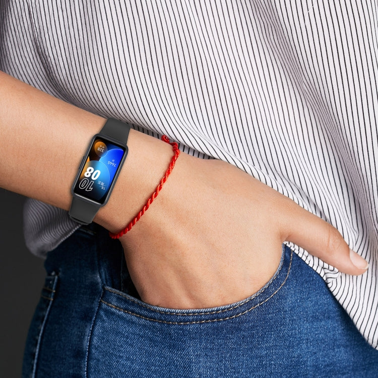 For Huawei Band 10 / 9 / 8 Solid Color Colorful Buckle Silicone Watch Band(White) - Watch Bands by PMC TechLife | Online Shopping South Africa | PMC TechLife | Buy Now Pay Later Mobicred