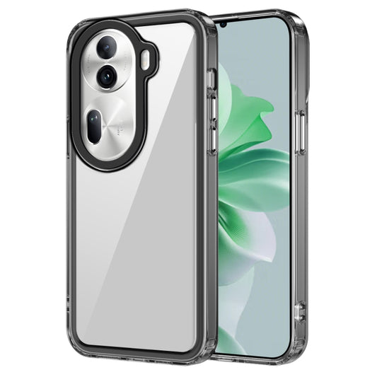 For OPPO Reno11 Global Transparent Acrylic + TPU Shockproof Phone Case(Transparent Black) - Reno11 Cases by PMC Jewellery | Online Shopping South Africa | PMC Jewellery | Buy Now Pay Later Mobicred