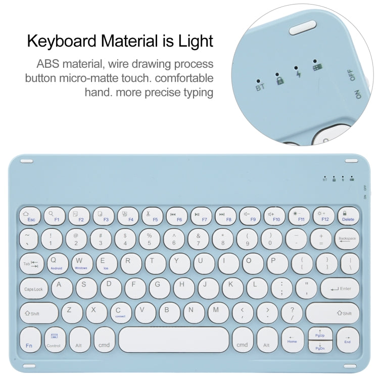 For Huawei MatePad 11 2023 / 2021 Round Button Bluetooth Keyboard Rotatable Holder Leather Case(Sky Blue) - Huawei Keyboard by PMC Jewellery | Online Shopping South Africa | PMC Jewellery