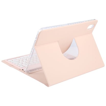 For Huawei MatePad 11 2023 / 2021 Round Button Bluetooth Keyboard Rotatable Holder Leather Case(Rose Gold) - Huawei Keyboard by PMC Jewellery | Online Shopping South Africa | PMC Jewellery