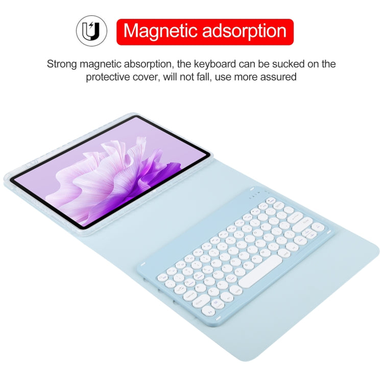 For Huawei MatePad Air 11.5 Round Button Bluetooth Keyboard Rotatable Holder Leather Case(Sky Blue) - Huawei Keyboard by PMC Jewellery | Online Shopping South Africa | PMC Jewellery