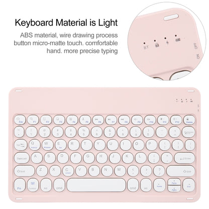 For Huawei MatePad Air 11.5 Round Button Bluetooth Keyboard Rotatable Holder Leather Case(Rose Gold) - Huawei Keyboard by PMC Jewellery | Online Shopping South Africa | PMC Jewellery