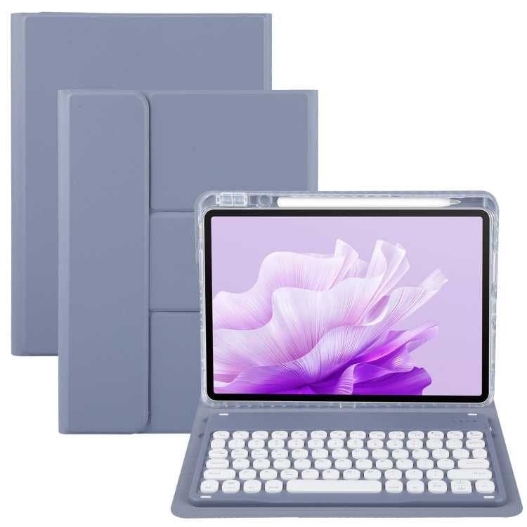 For Huawei MatePad Air 11.5 Round Button Bluetooth Keyboard Rotatable Holder Leather Case(Lavender Purple) - Huawei Keyboard by PMC Jewellery | Online Shopping South Africa | PMC Jewellery