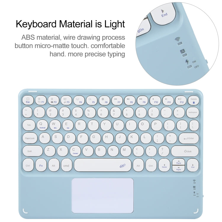 For Huawei MatePad Pro 11 2024 / 2022 Round Button Bluetooth Keyboard Rotatable Holder Leather Case with Touchpad(Sky Blue) - Huawei Keyboard by PMC Jewellery | Online Shopping South Africa | PMC Jewellery