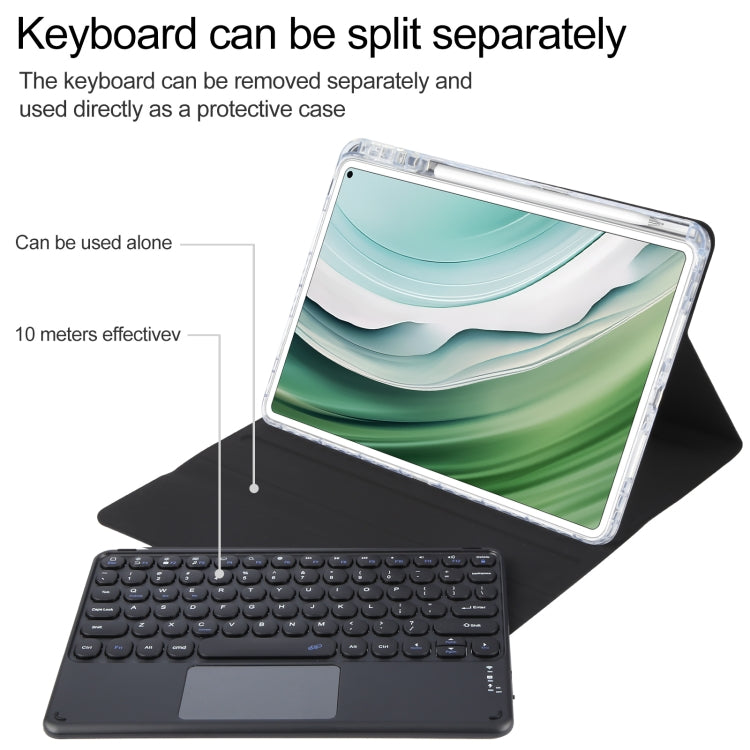 For Huawei MatePad Pro 11 2024 / 2022 Round Button Bluetooth Keyboard Rotatable Holder Leather Case with Touchpad(Black) - Huawei Keyboard by PMC Jewellery | Online Shopping South Africa | PMC Jewellery