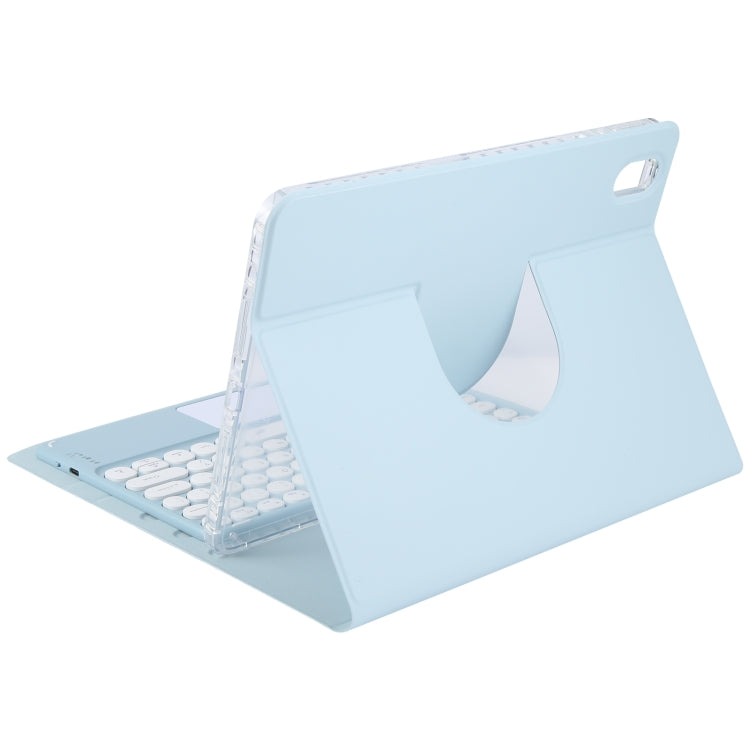 For Huawei MatePad Air 11.5 Round Button Bluetooth Keyboard Rotatable Holder Leather Case with Touchpad(Sky Blue) - Huawei Keyboard by PMC Jewellery | Online Shopping South Africa | PMC Jewellery