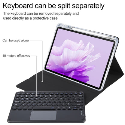 For Huawei MatePad Air 11.5 Round Button Bluetooth Keyboard Rotatable Holder Leather Case with Touchpad(Black) - Huawei Keyboard by PMC Jewellery | Online Shopping South Africa | PMC Jewellery