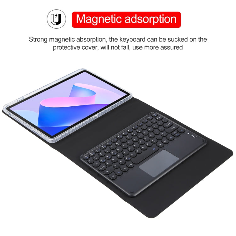 For Huawei MatePad 11 2023 / 2021 Round Button Bluetooth Keyboard Rotatable Holder Leather Case with Touchpad(Black) - Huawei Keyboard by PMC Jewellery | Online Shopping South Africa | PMC Jewellery