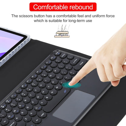 For Huawei MatePad 11 2023 / 2021 Round Button Bluetooth Keyboard Rotatable Holder Leather Case with Touchpad(Black) - Huawei Keyboard by PMC Jewellery | Online Shopping South Africa | PMC Jewellery