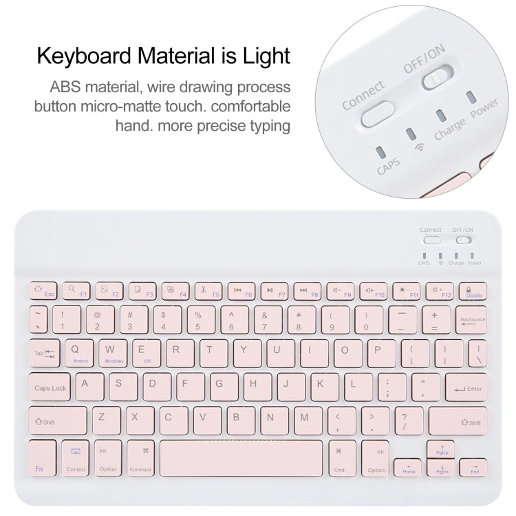 For Huawei MatePad Air 11.5 Square Button Bluetooth Keyboard Rotatable Holder Leather Case(Rose Gold) - Huawei Keyboard by PMC Jewellery | Online Shopping South Africa | PMC Jewellery