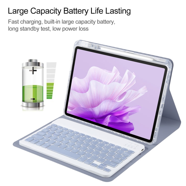 For Huawei MatePad Air 11.5 Square Button Bluetooth Keyboard Rotatable Holder Leather Case(Lavender Purple) - Huawei Keyboard by PMC Jewellery | Online Shopping South Africa | PMC Jewellery