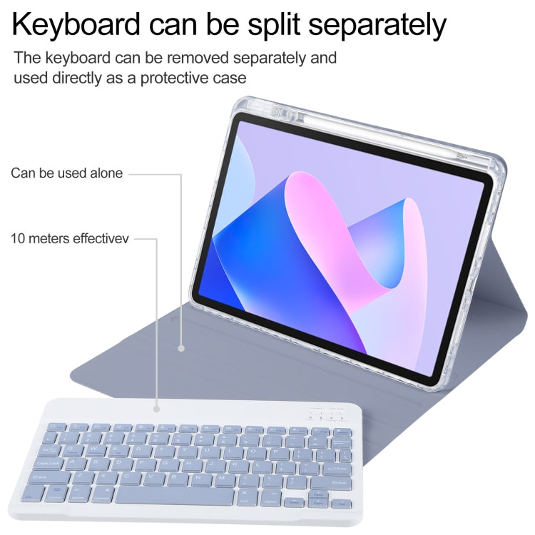 For Huawei MatePad 11 2023 / 2021 Square Button Bluetooth Keyboard Rotatable Holder Leather Case(Lavender Purple) - Huawei Keyboard by PMC Jewellery | Online Shopping South Africa | PMC Jewellery